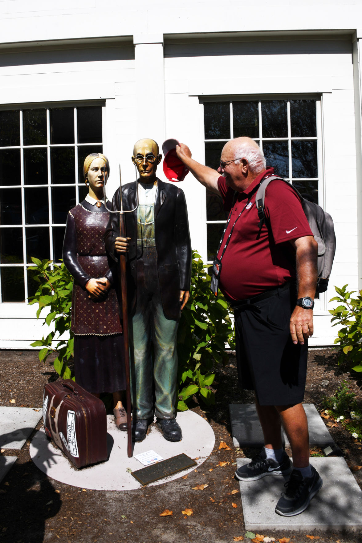 105 Adam Broughton wondered if the sculpture needed a ball cap on this sunny day in Nantucket..jpg